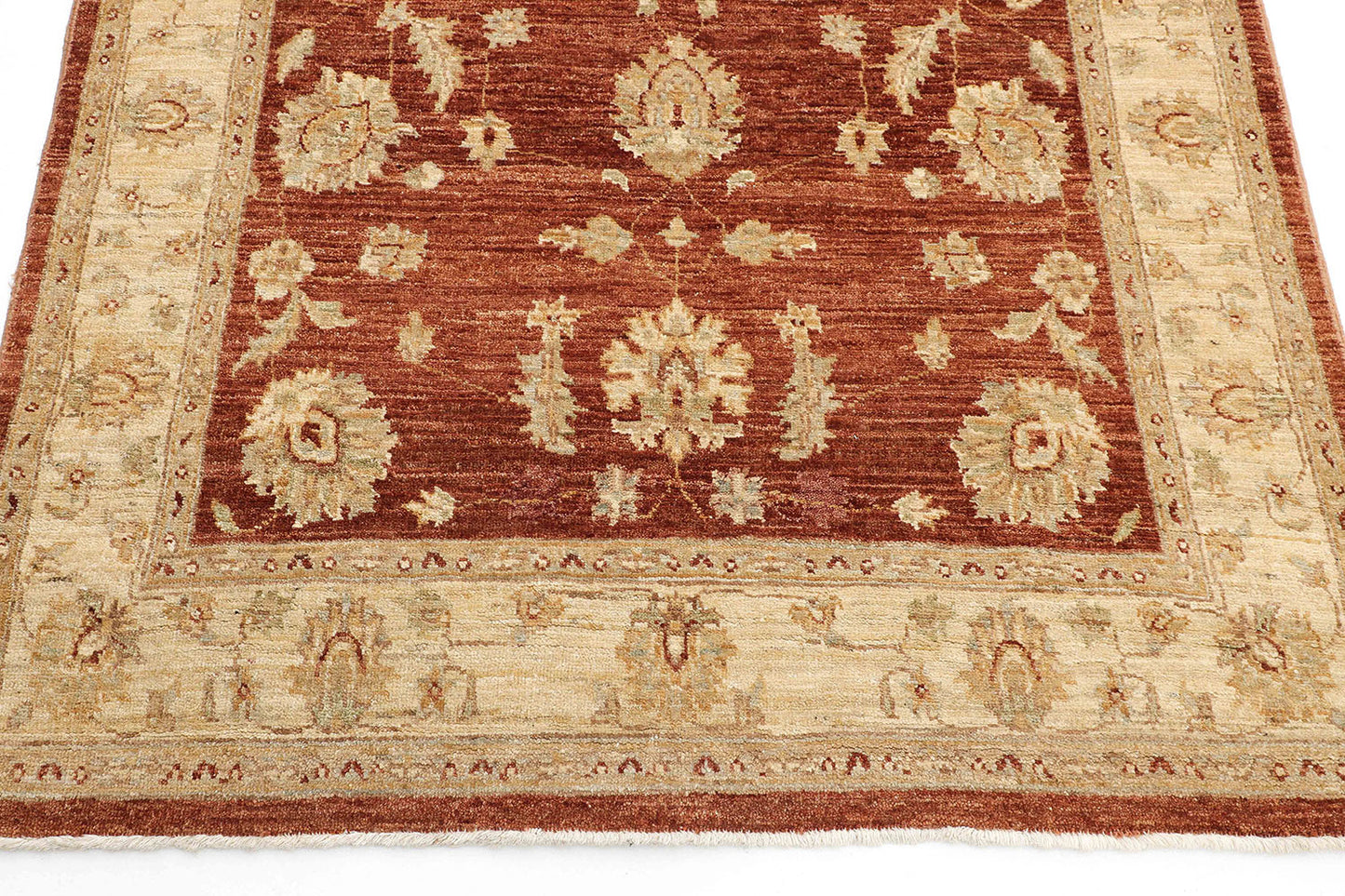 Hand-Knotted Oushak Carpet 4'.2" X 6'.3" Traditional, Rust Fine Wool Area Rug 4x6