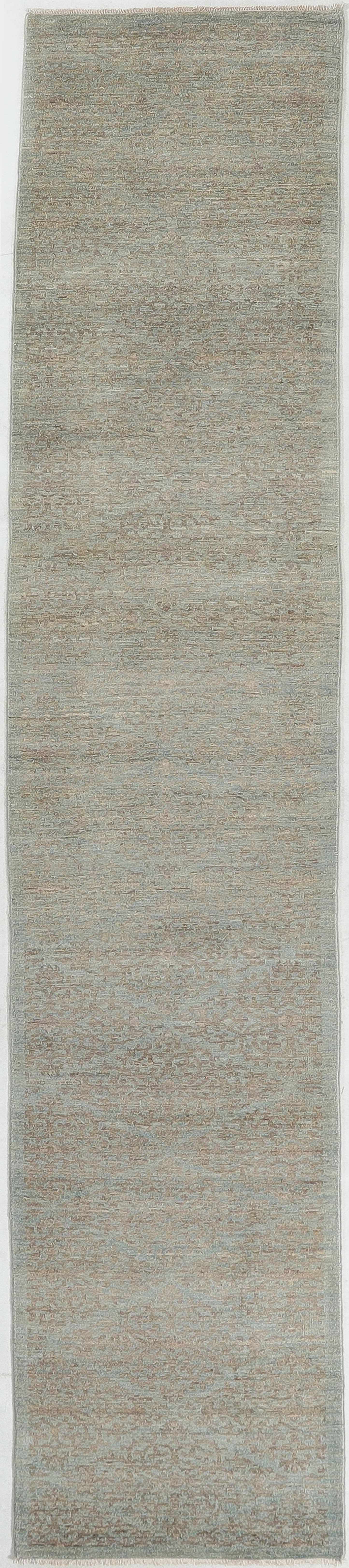 Hand-Knotted Oushak Carpet 2'.10" X 14'.1" Traditional, Grey Fine Wool Runner Rug 2.5x14