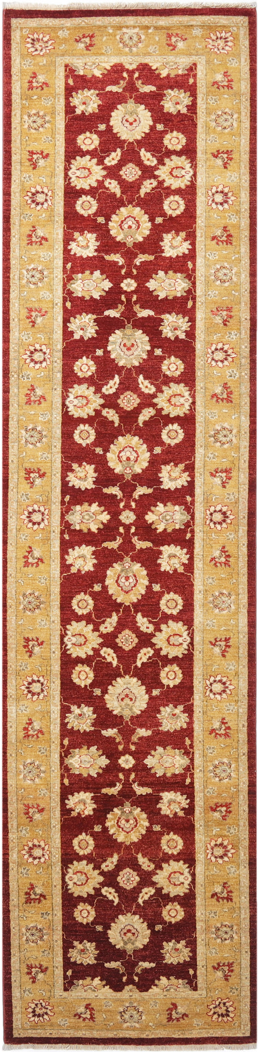 2.5x12 Hand-Knotted Ariana Carpet 2'.10" X 12' Traditional, Red Fine Wool Runner Rug D40672